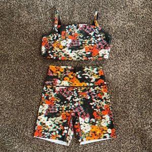 OFFLINE by Aerie Biker Short + Sports Bra Set / L Bottom + XL Bra